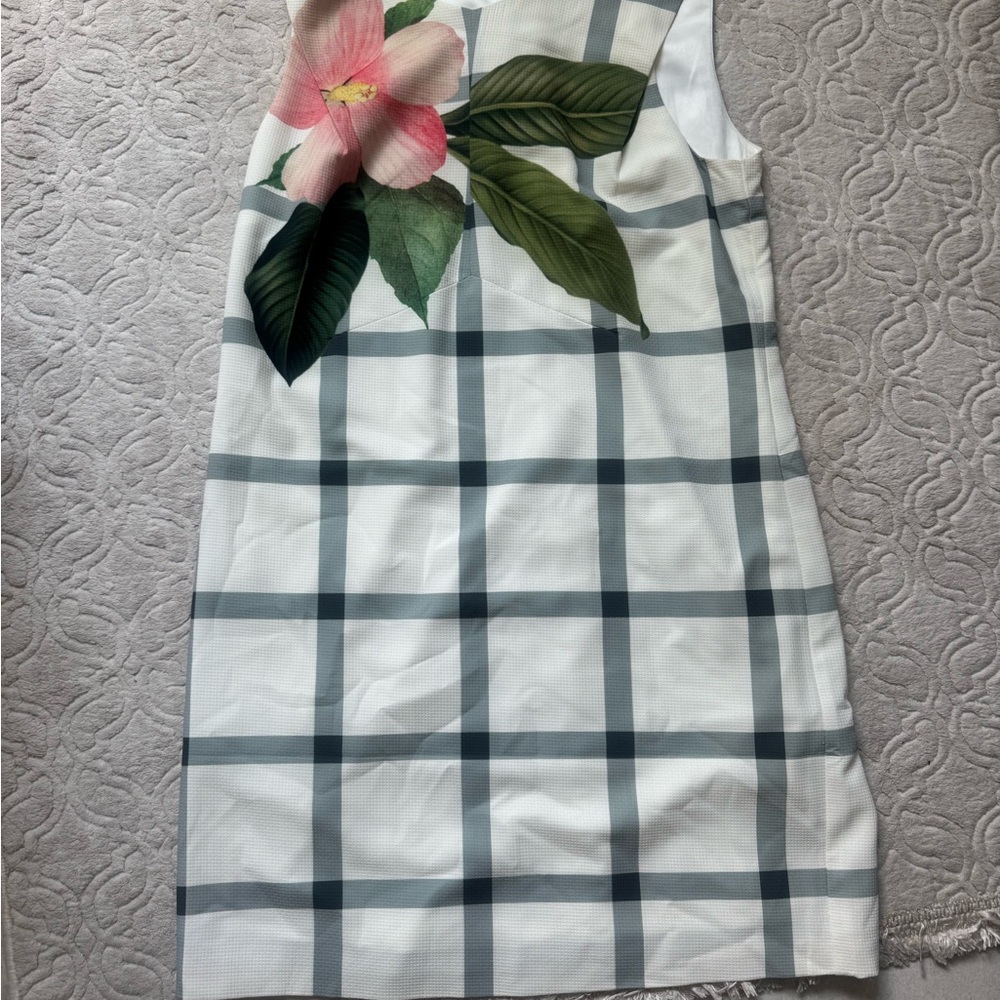 Ted Baker Pink Floral and Green Leaf Dress